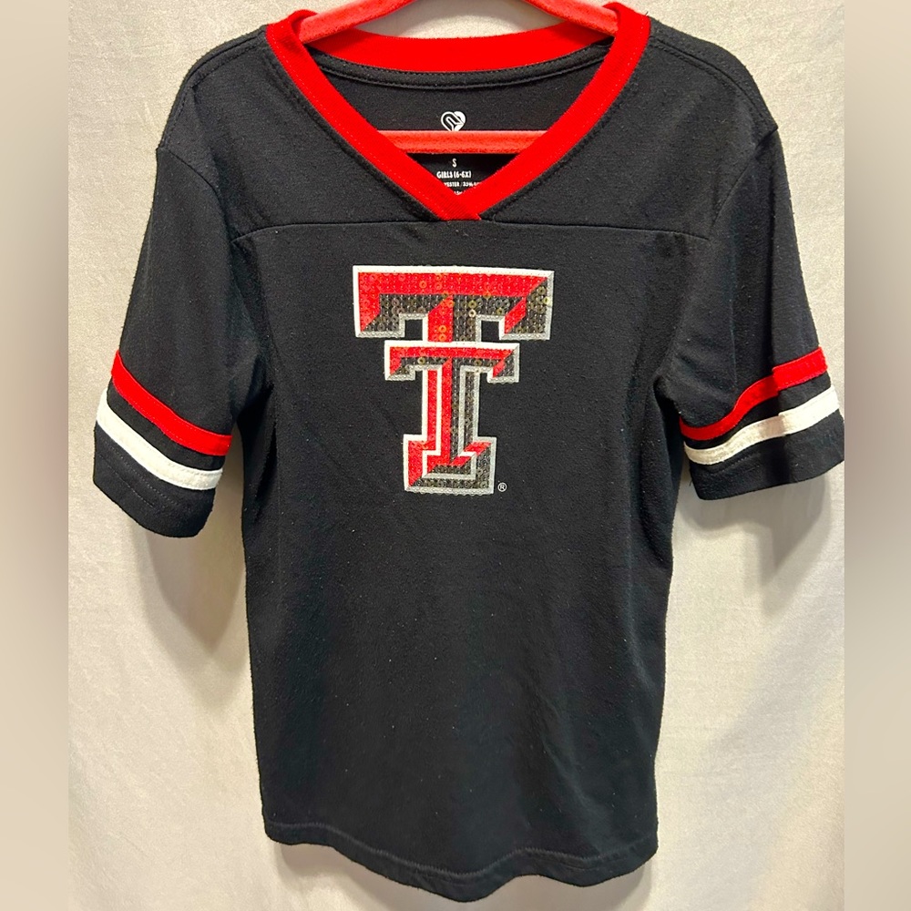 Texas Tech Glitter Girls Tee- S 6-6X